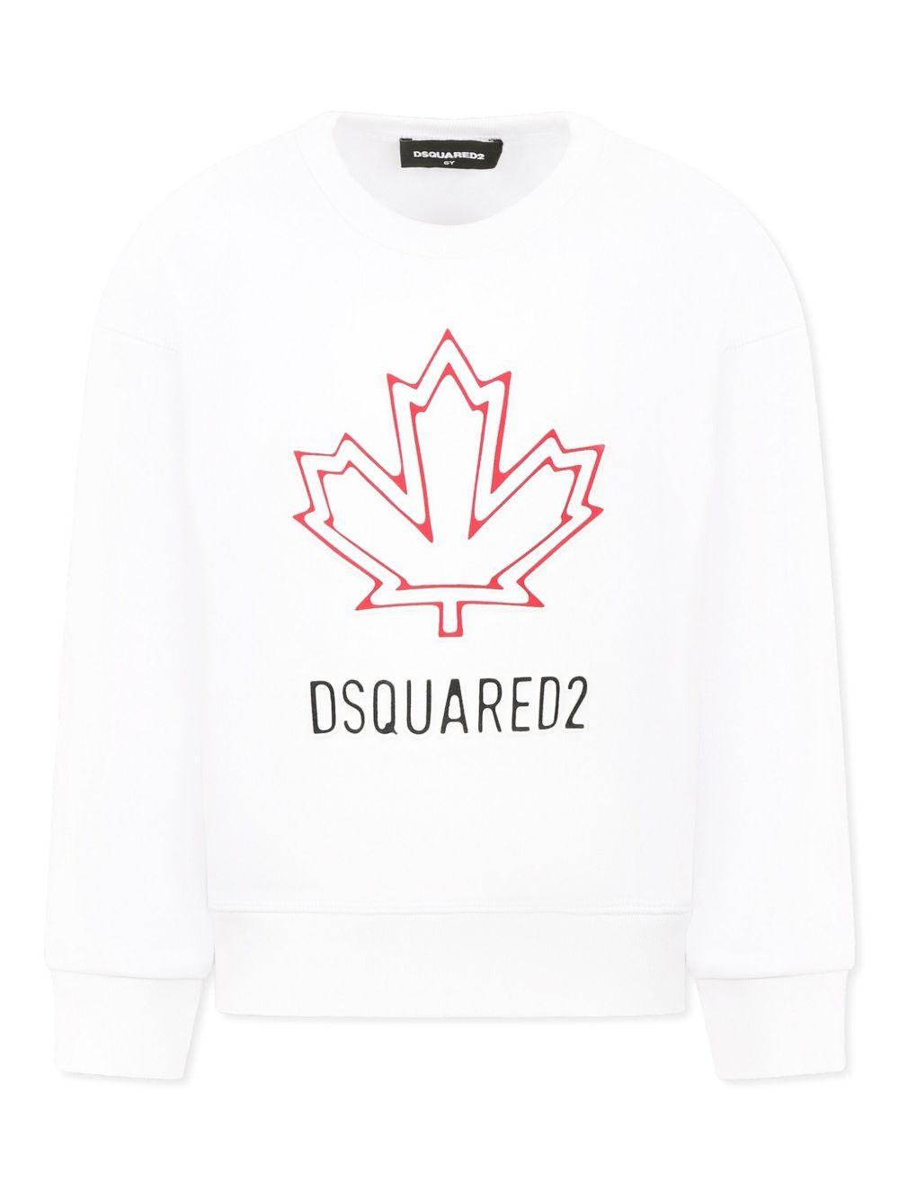 Felpa bianca per bambina DQ2786D0A9U DQ100 Dsquared2 Kids 