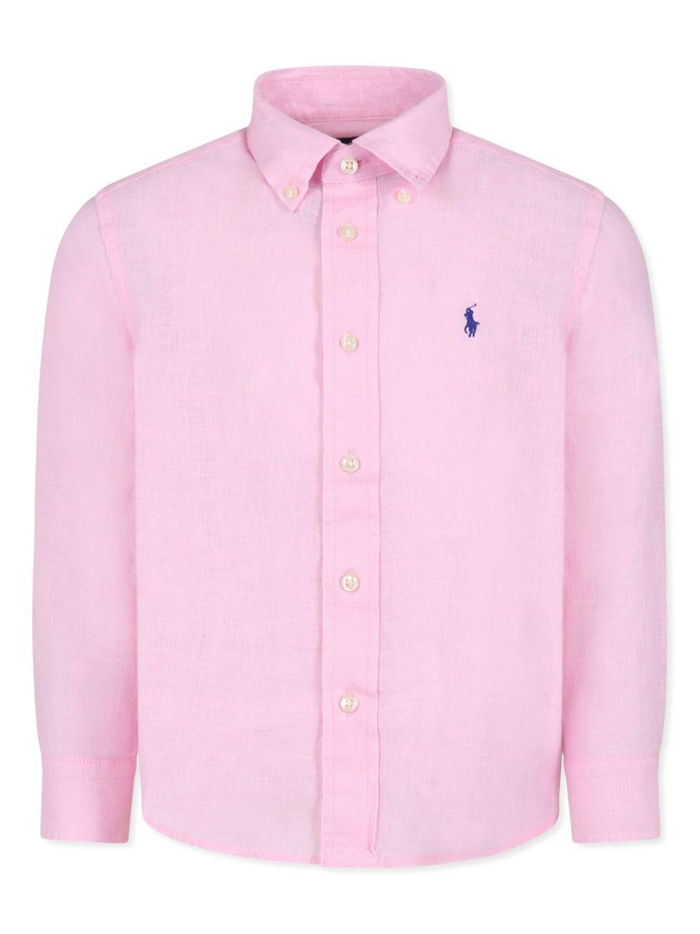Camicia rosa fenicottero per bambino 323967600 002 Ralph Lauren Kids 