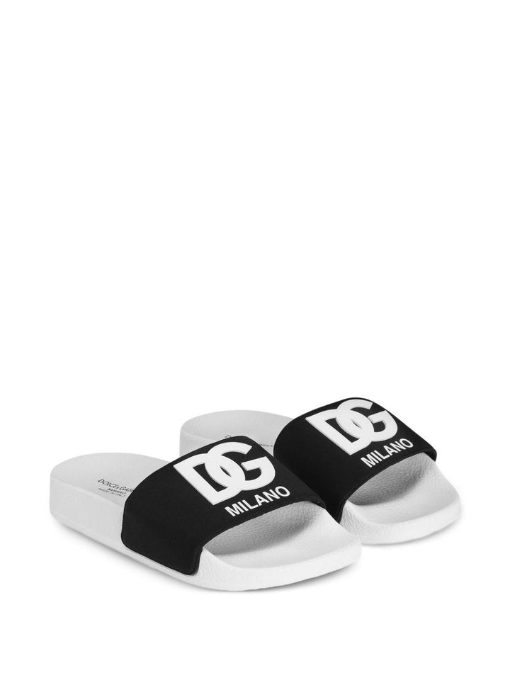 Ciabatte bianco/nero per bambino DD0318AH037 8B939 Dolce & Gabbana Kids 