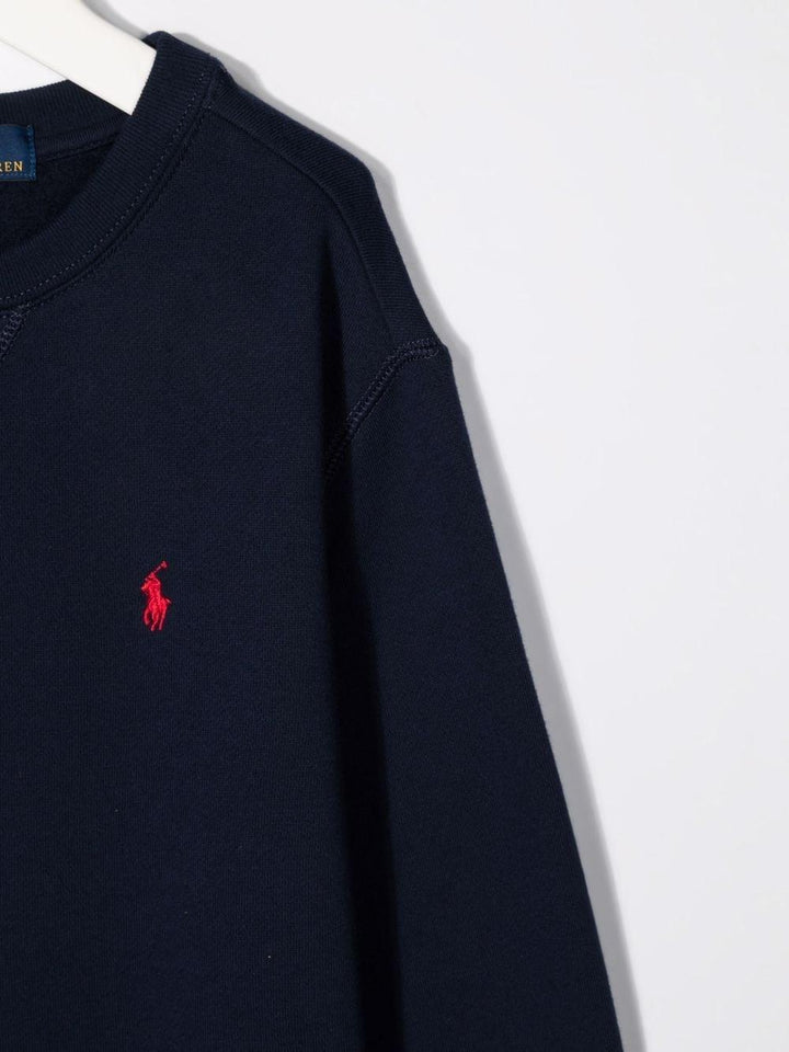 Felpa per bambino in cotone blu 323772102 002 Ralph Lauren Kids 