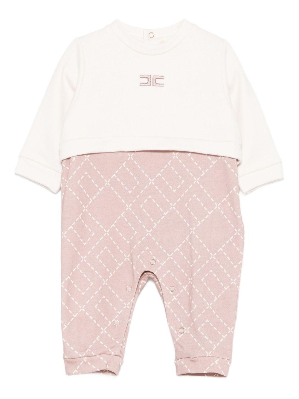 Tutina bianca/rosa per neonata ENTU1410FF002 D687 Elisabetta Franchi Kids 