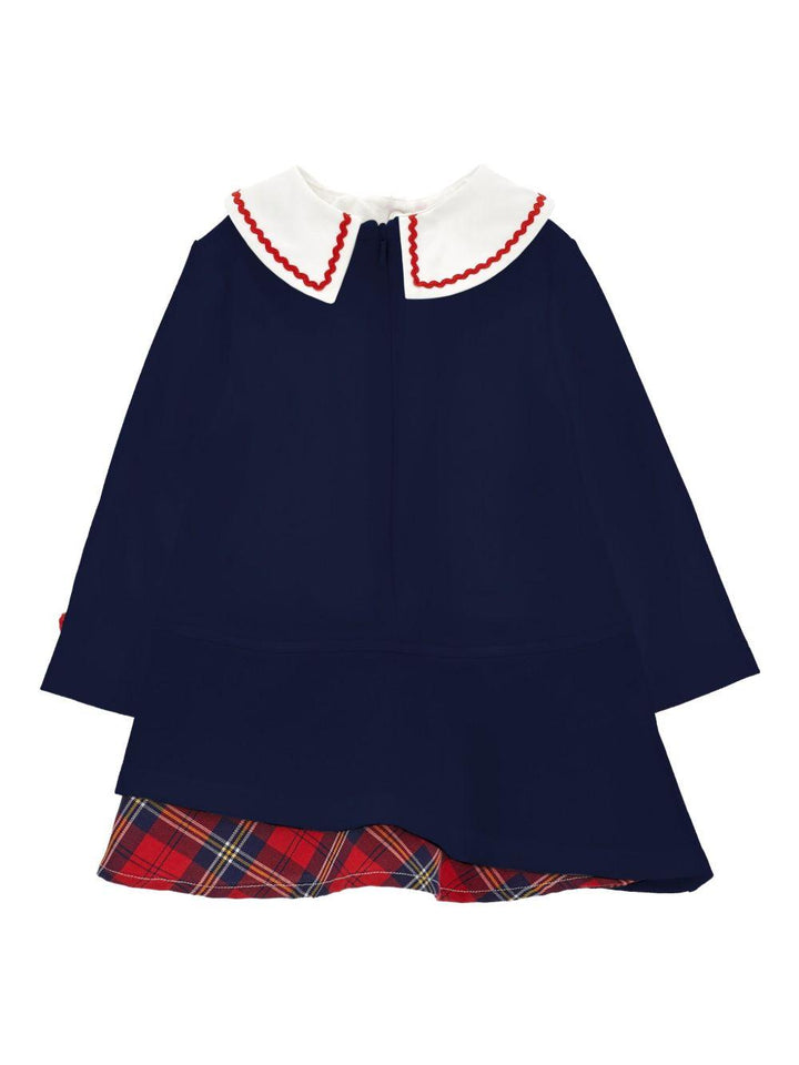 Abito blu navy/ross/bianco per neonata 31F9126207 056S Monnalisa Kids 