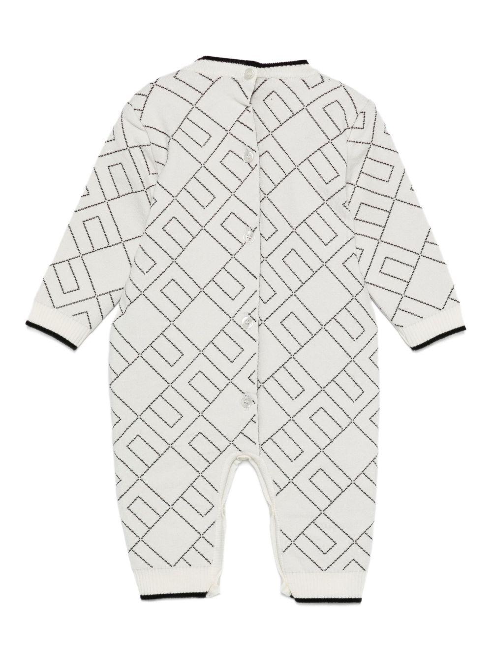 Tutina bianco sporco per neonata ENTU142CFL229 D759 Elisabetta Franchi Kids 