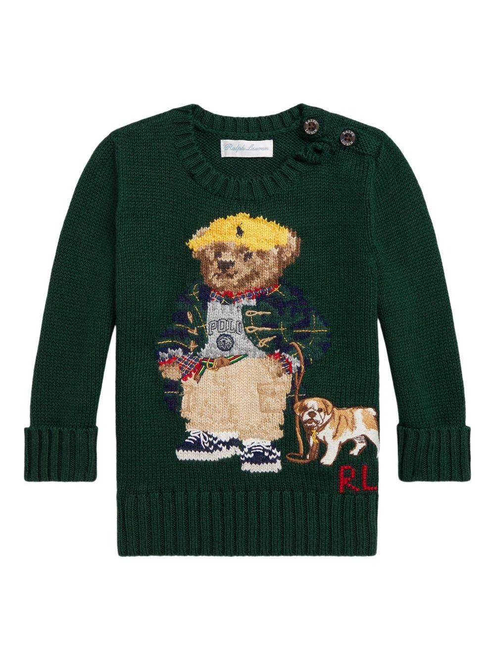 Maglione verde per neonato 320978393 001 Ralph Lauren Kids 