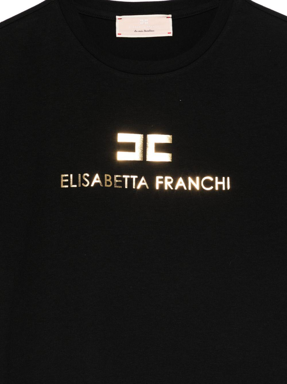 T-shirt nero per bambina EFTS2600JE006 N005 Elisabetta Franchi Kids 