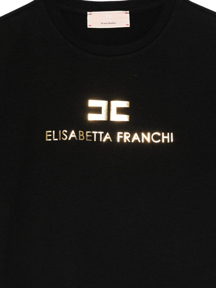 T-shirt nero per bambina EFTS2600JE006 N005 Elisabetta Franchi Kids 