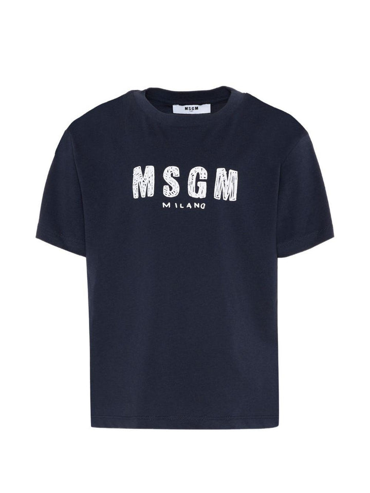 T-shirt blu scuro per bambino S6MSJUTH004 MS072 Msgm Kids 