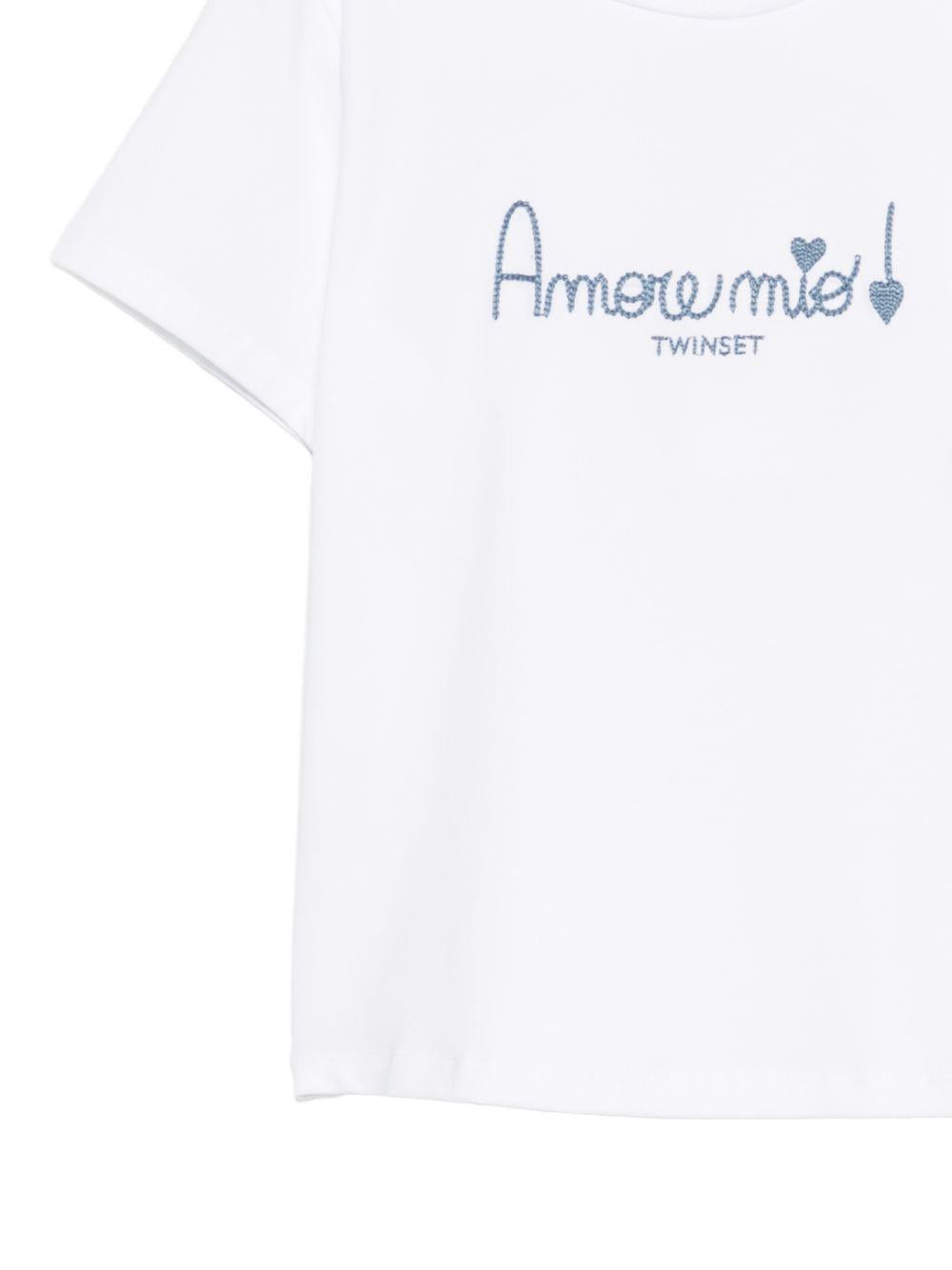 T-shirt bianca per bambina 261GJ2290 13368 Twin Set 