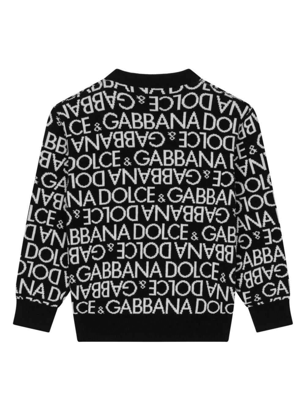 Maglione bianco e nero per bambino L4KWE2JCVM3 S9000 Dolce & Gabbana Kids 
