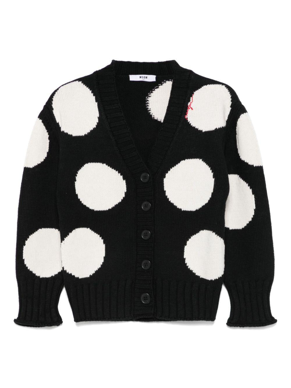 Cardigan nero/bianco per bambina