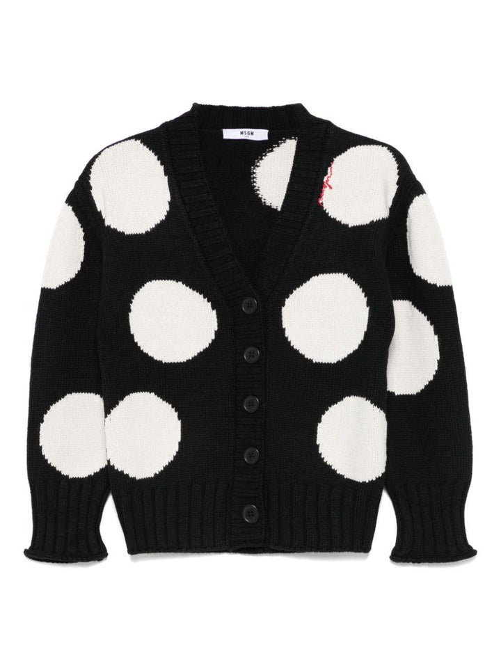 Cardigan nero/bianco per bambina