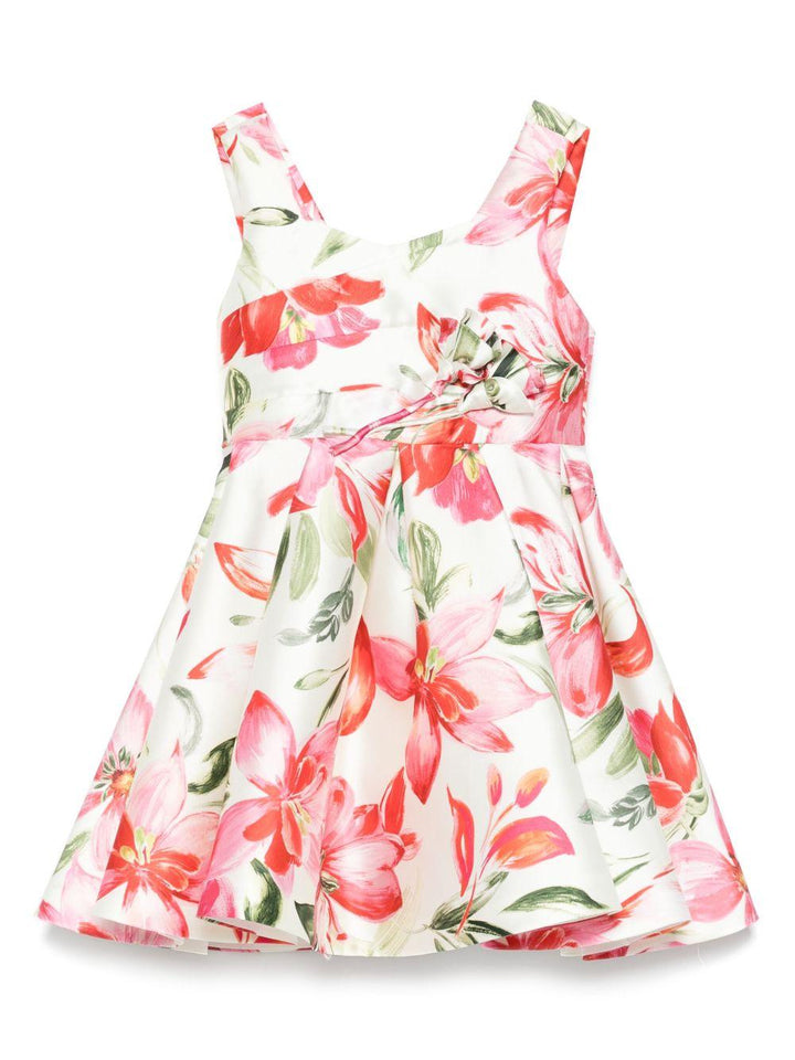 Abito beige chiaro con stampa per bambina