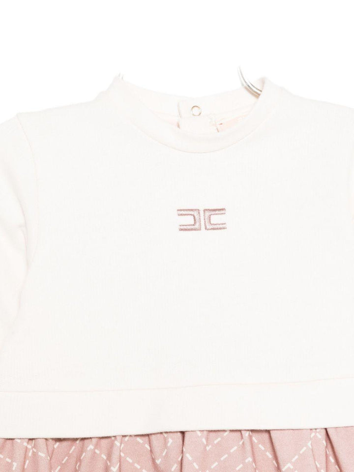 Abito bianco/rosa per neoanta ENAB0660FF002 D687 Elisabetta Franchi Kids 