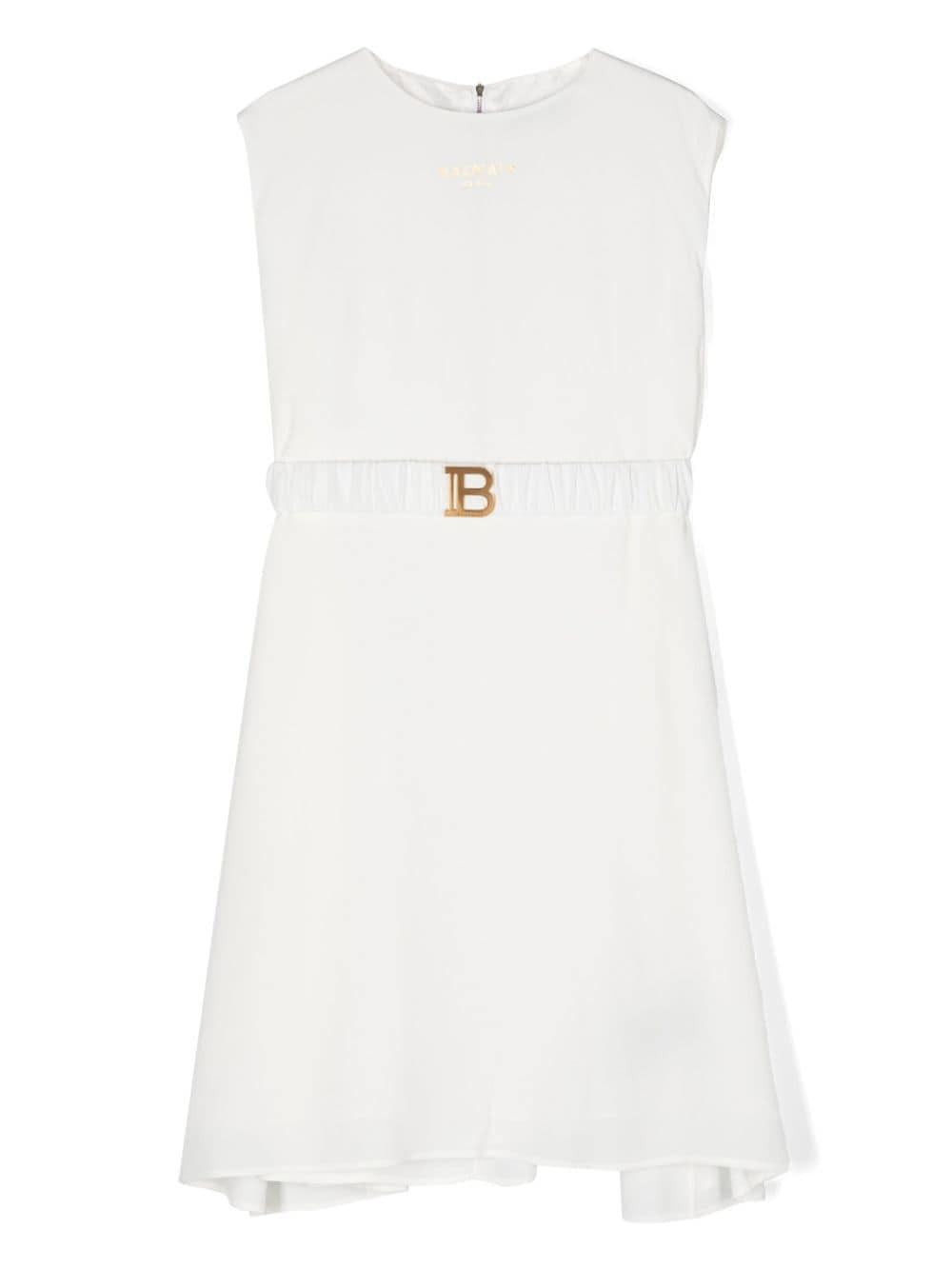 Abito bianco per bambina con logo