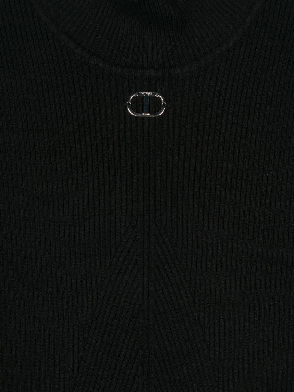Black sweater for girls with logo