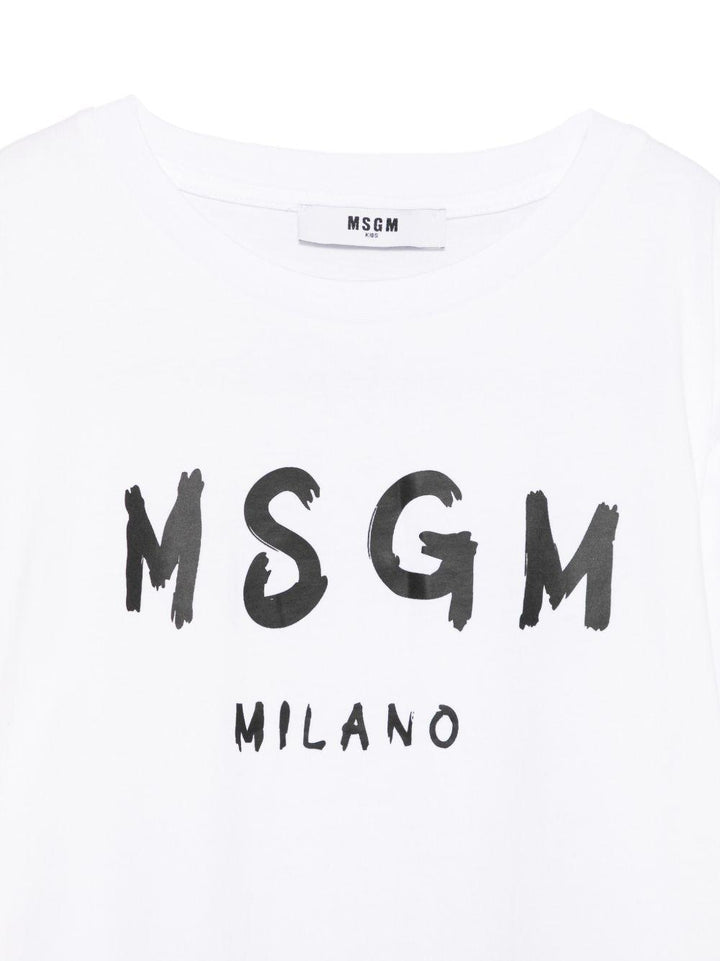 T-shirt bianca per bambino S6MSJUTH001 001 Msgm Kids 