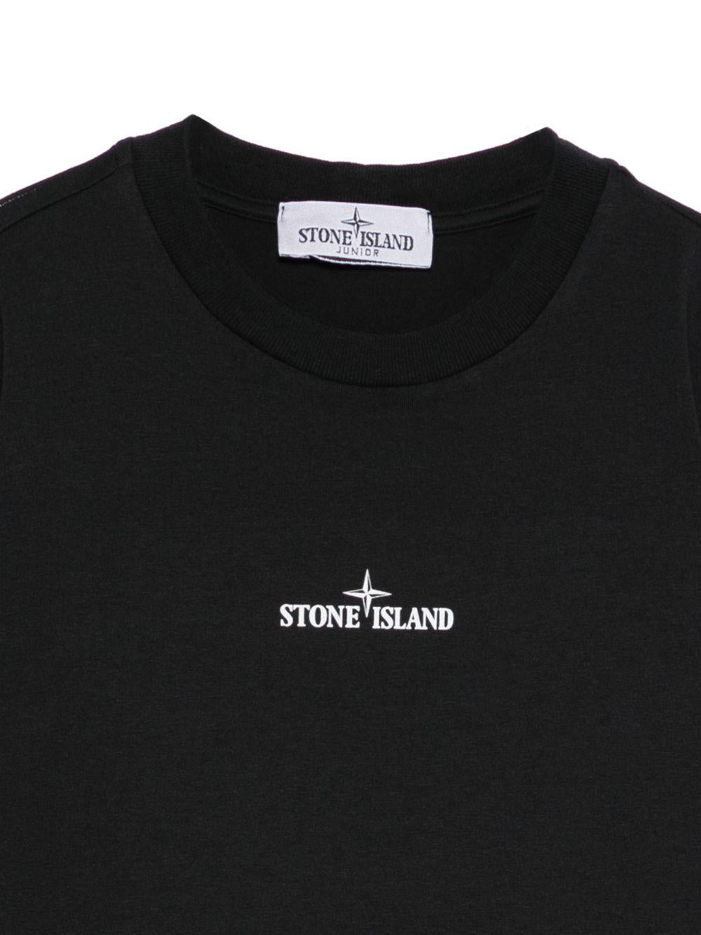 T-shirt nero per bambino 62100010S0261 V0029 Stone Island Kids 