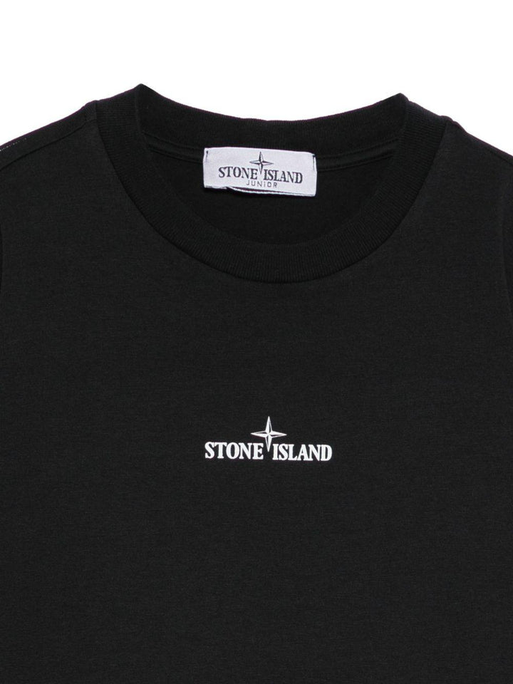T-shirt nero per bambino 62100010S0261 V0029 Stone Island Kids 
