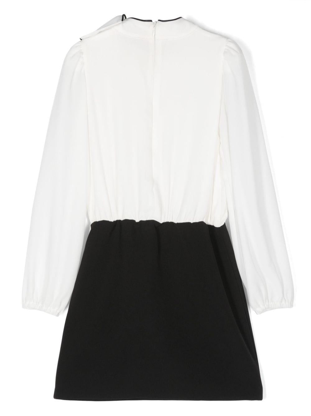 Abito bianco/nero per bambina IF4036T2614 09M04 Miss Blumarine 
