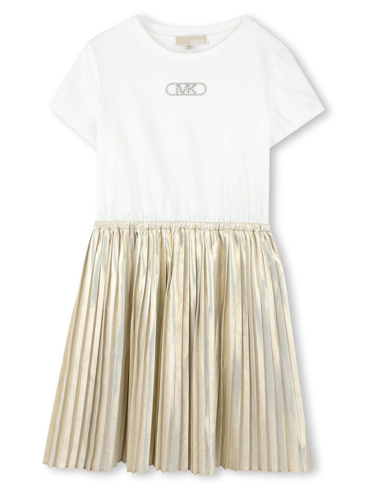 Abito bianco/dorato per bambina