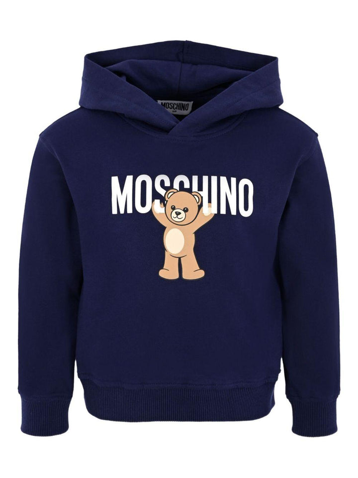 Felpa blu navy per bambino HUF09FLCA40 40016 Moschino Kids 