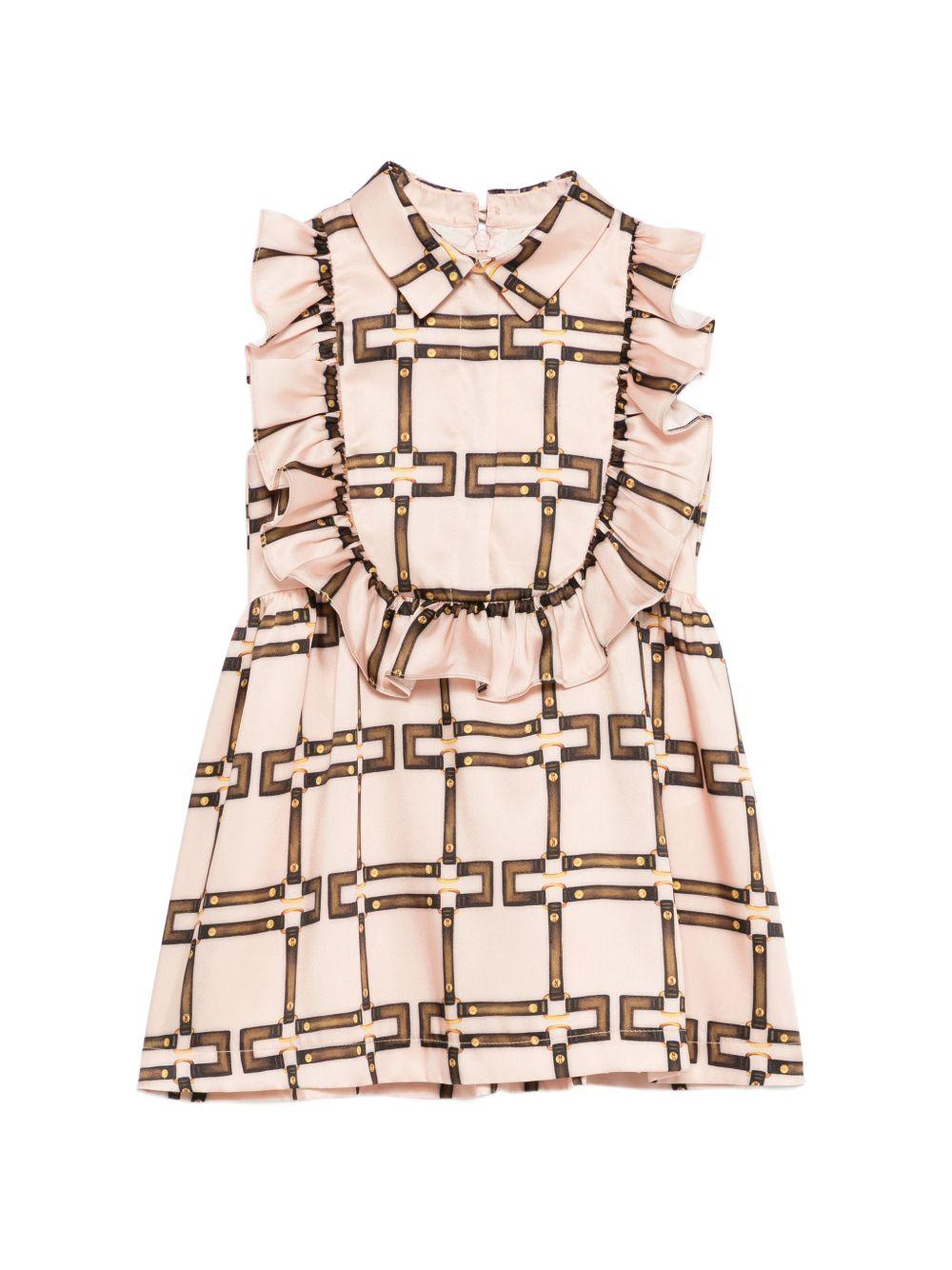 Abito rosa/marrone per bambina EGAB2300TVE02 C053 Elisabetta Franchi Kids 