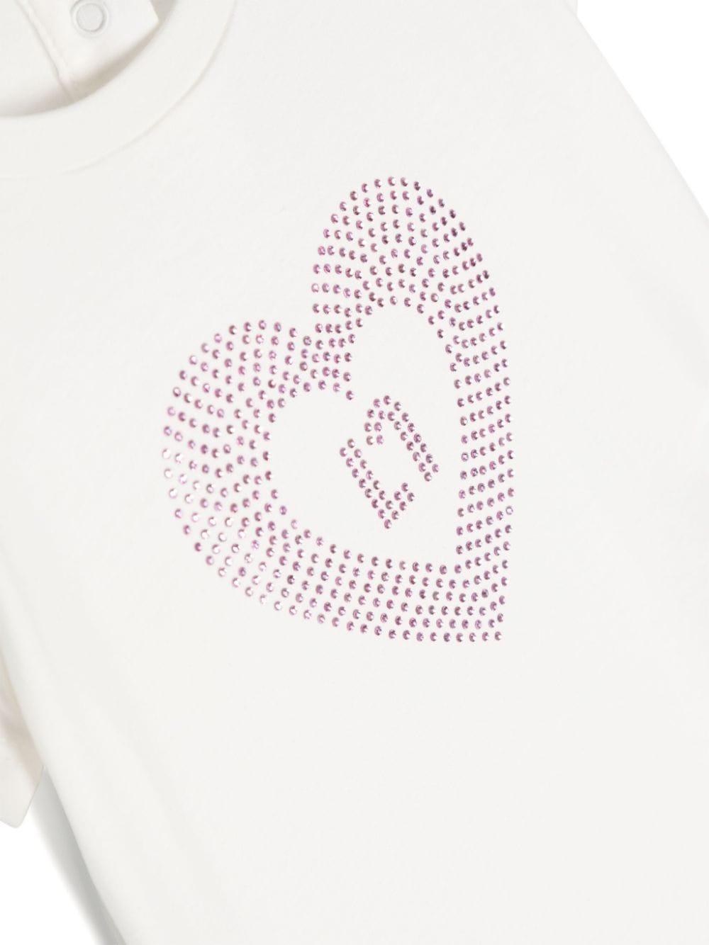 T-shirt bianca per neonata con logo