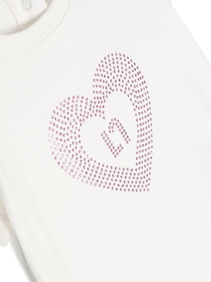 T-shirt bianca per neonata con logo