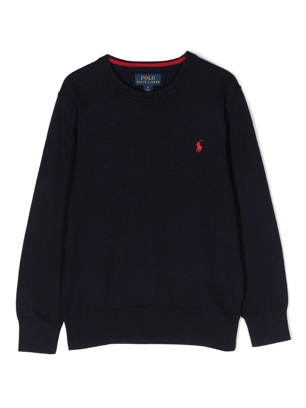Maglia blu per bambino con logo 323799887 031 Ralph Lauren Kids 