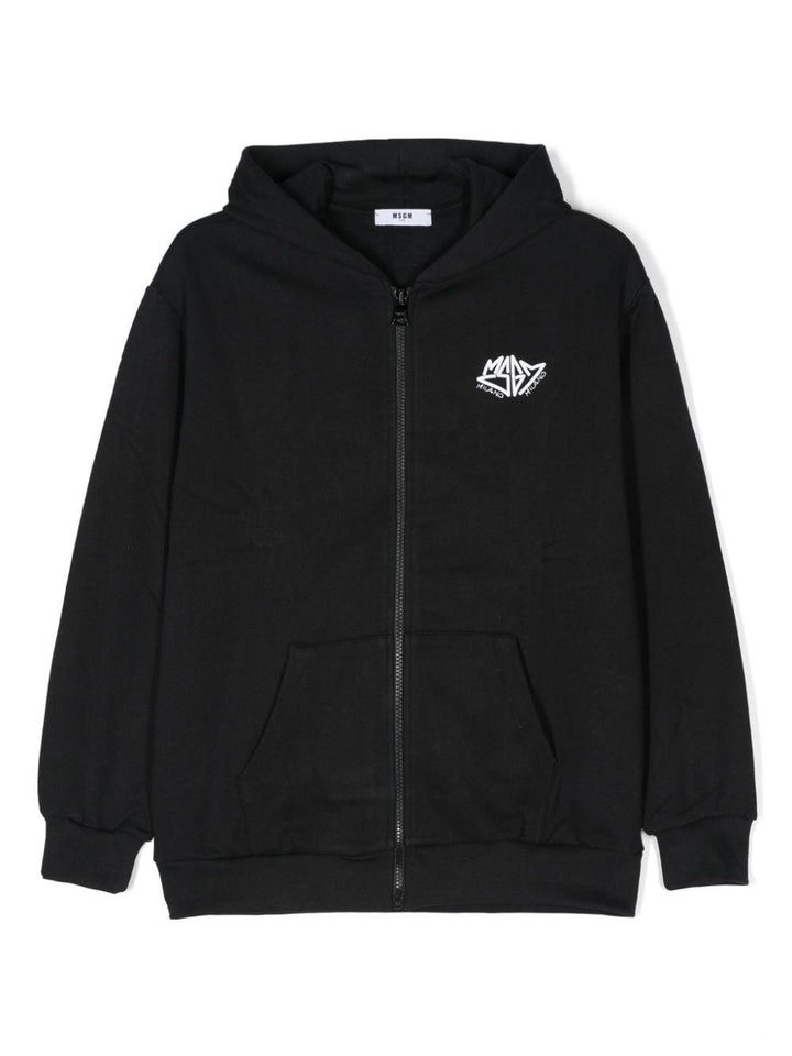 Black cotton sweatshirt for boys