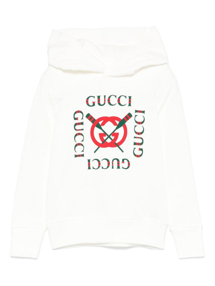 Felpa bianca per bambino con logo