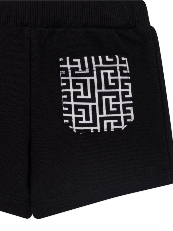 Bermuda nera per neonato BY6539Z3183 930 Balmain Kids 