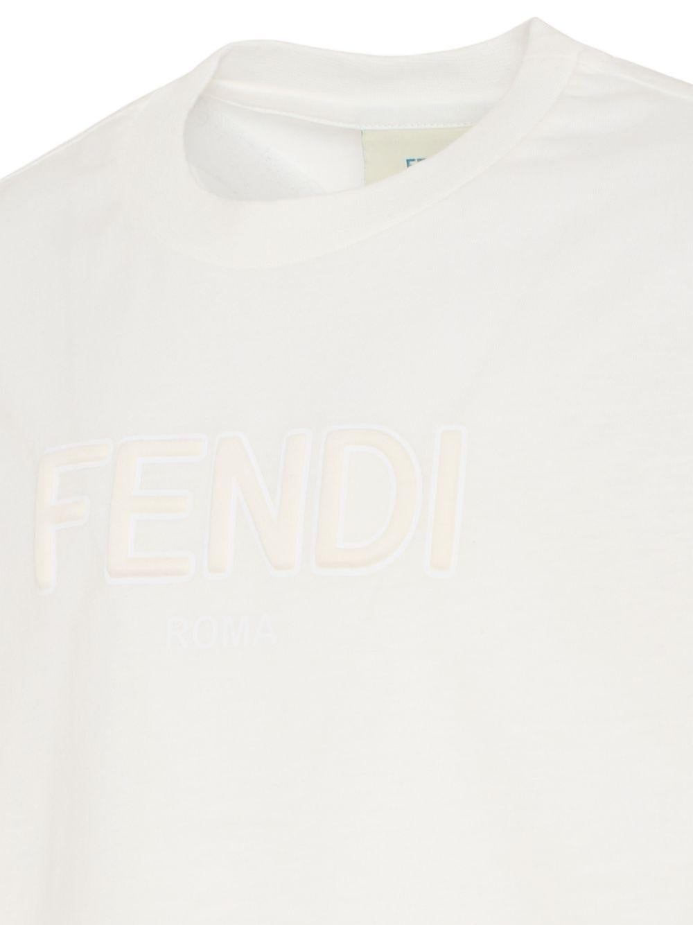 T-shirt bianca per bambino JUI2027AJ F0TU9 Fendi Kids 