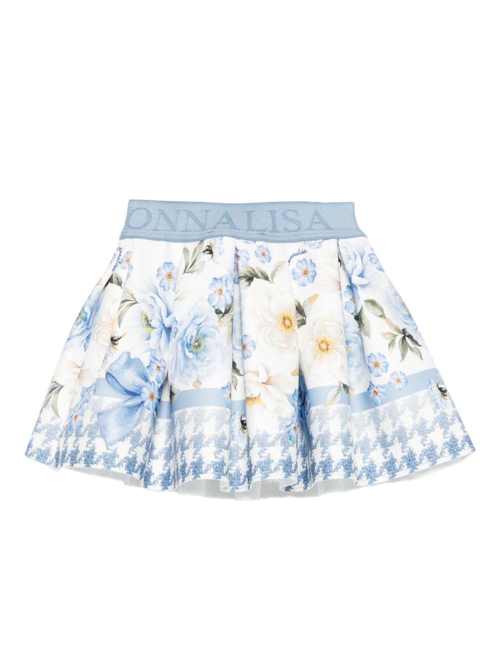 Gonna bianca/blu per neonata 31F7046663 0258 Monnalisa Kids 