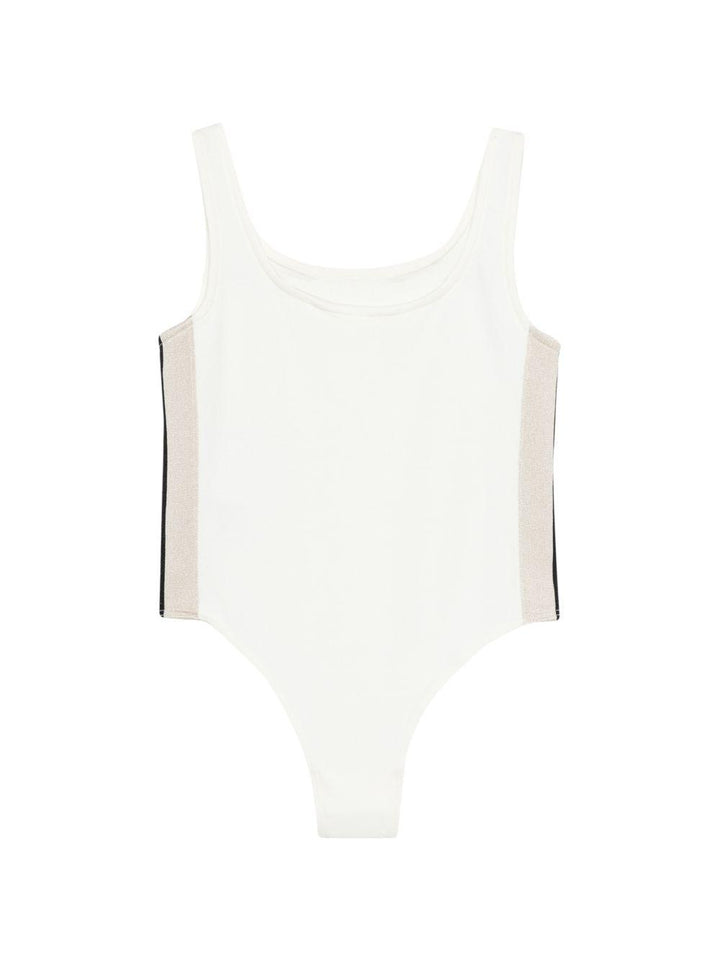 Body bianco per bambina PGBD00CS26FLE001 002 Palm Angels Kids 
