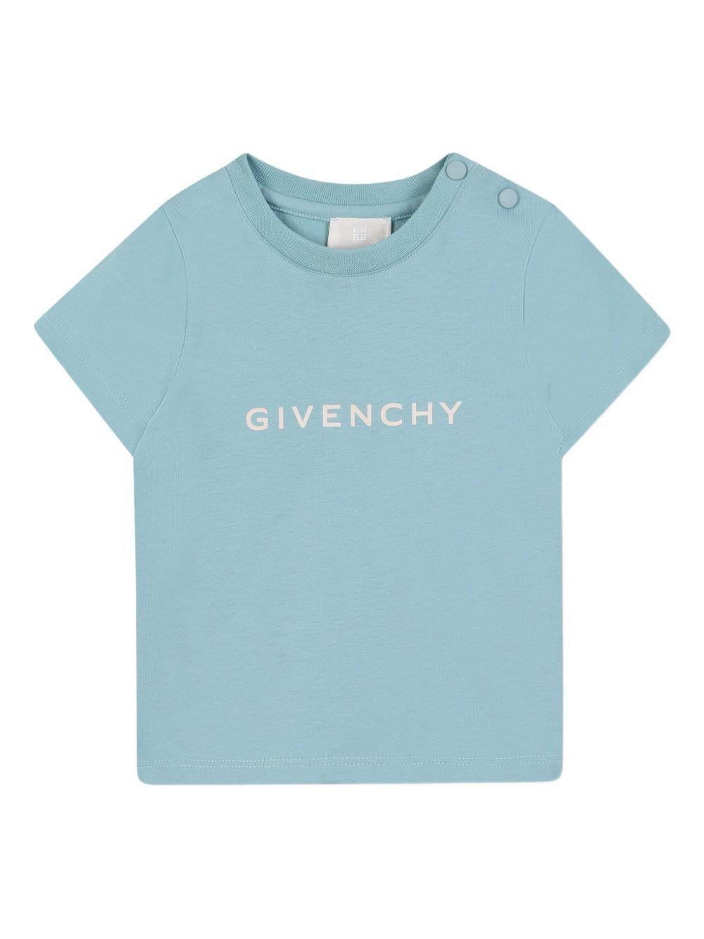 T-shirt azzurro per neonato H30887 40 Givenchy Kids 