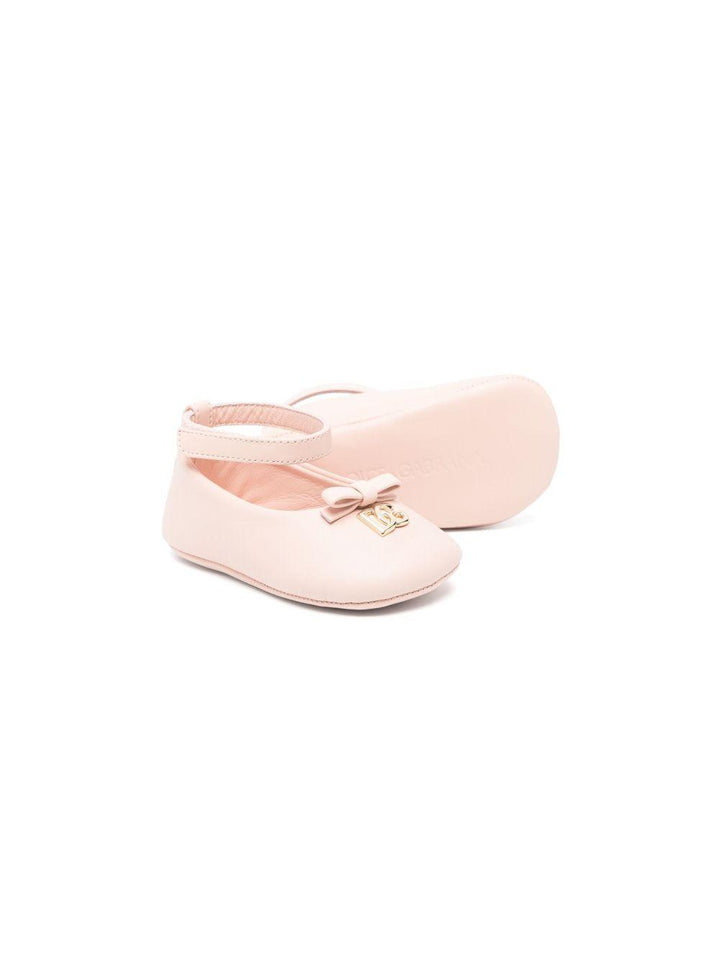 Ballerine rosa chiaro per neonata DK0065AB793 80400 Dolce & Gabbana Kids 