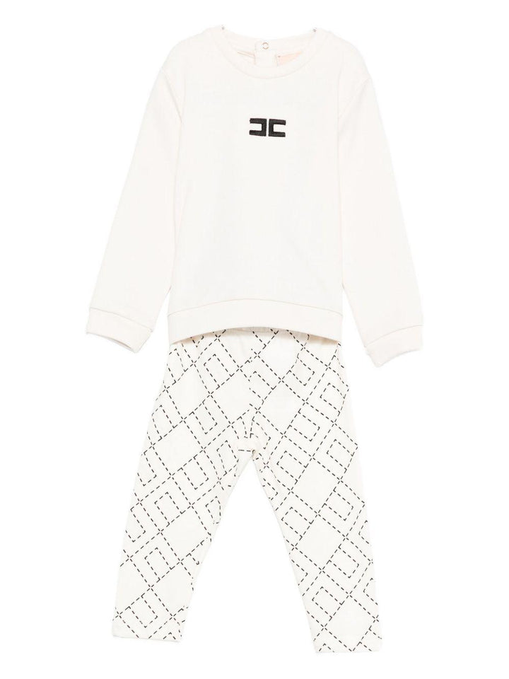 Completo bianco per neonata ENCD1070FF002 D587 Elisabetta Franchi Kids 