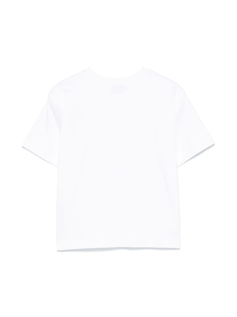 T-shirt bianca per bambino HUM05ALAA42 10101 Moschino Kids 