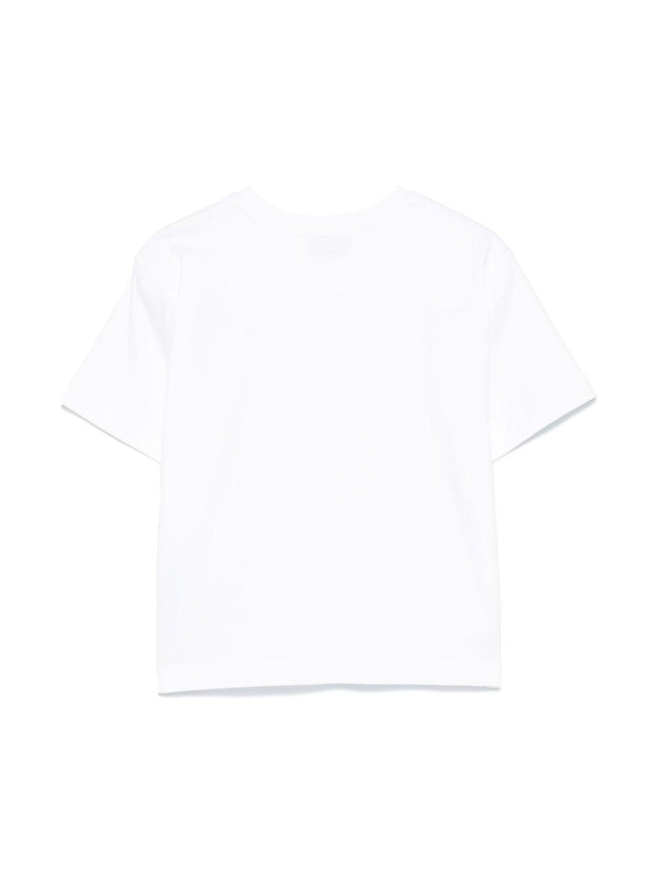 T-shirt bianca per bambino HUM05ALAA42 10101 Moschino Kids 