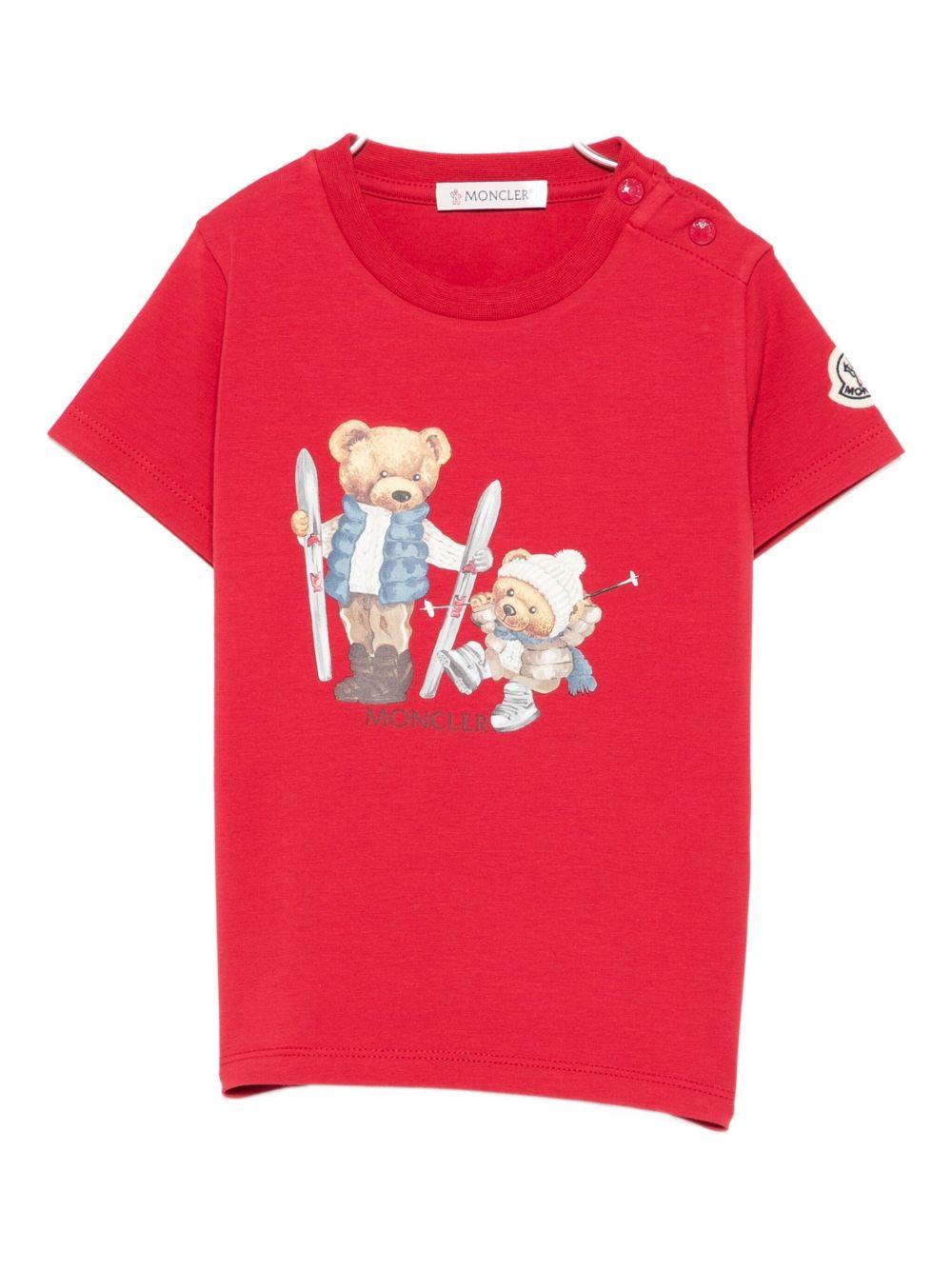 T-shirt rossa per neonato 9518C0000889AUM 455 Moncler Kids 