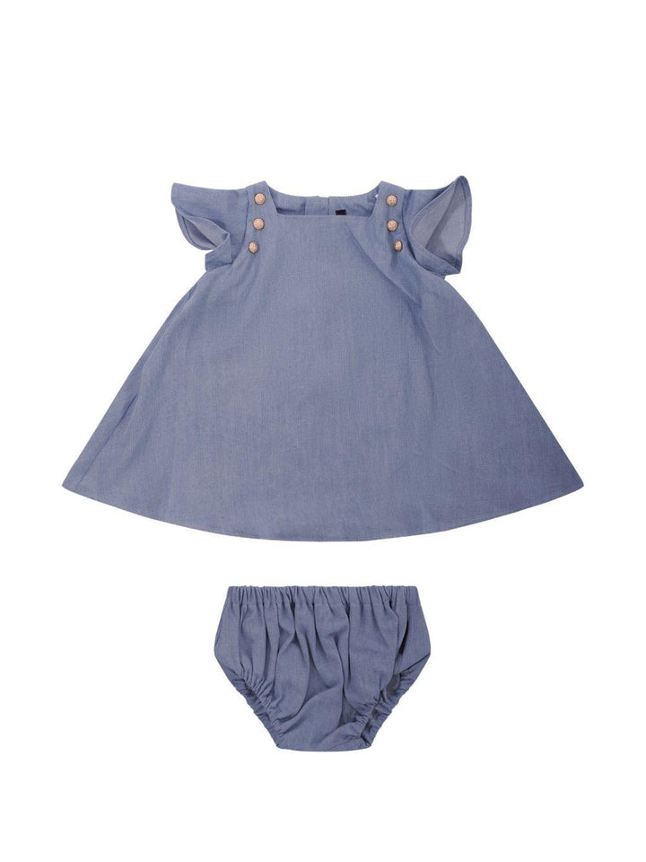 Abito blu per neonata BY1171P0588 653 Balmain Kids 