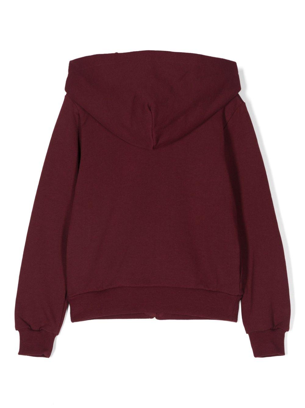 Burgundy red sweatshirt for kids with logo