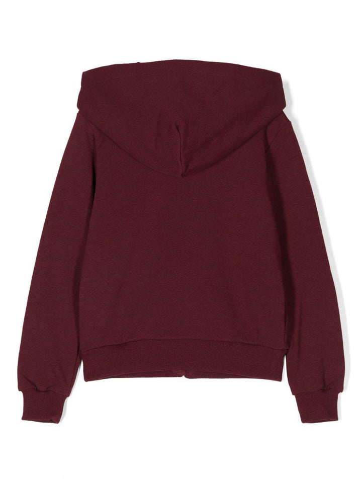 Burgundy red sweatshirt for kids with logo