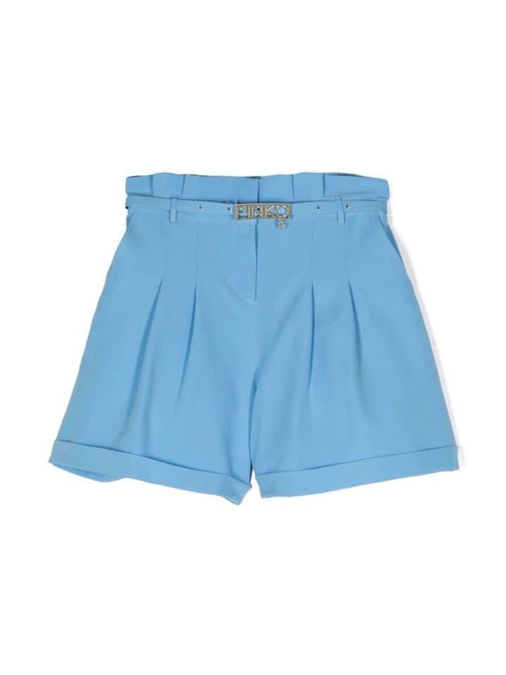 Blue Bermuda shorts for girls with logo