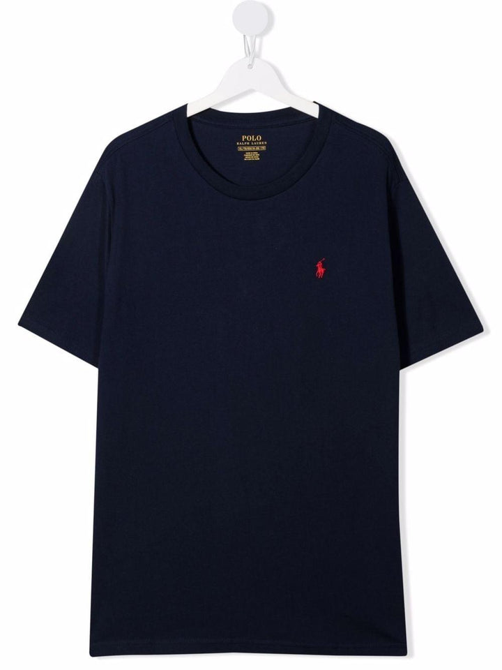 T-shirt per bambino in cotone blu 323832904 037 Ralph Lauren Kids 