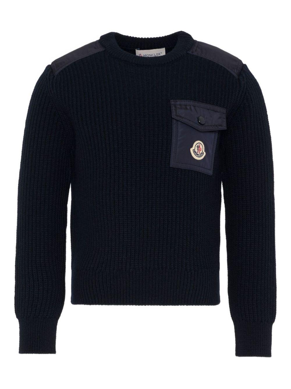 Maglione blu per bambino 9549C00010M1241 742 Moncler Kids 