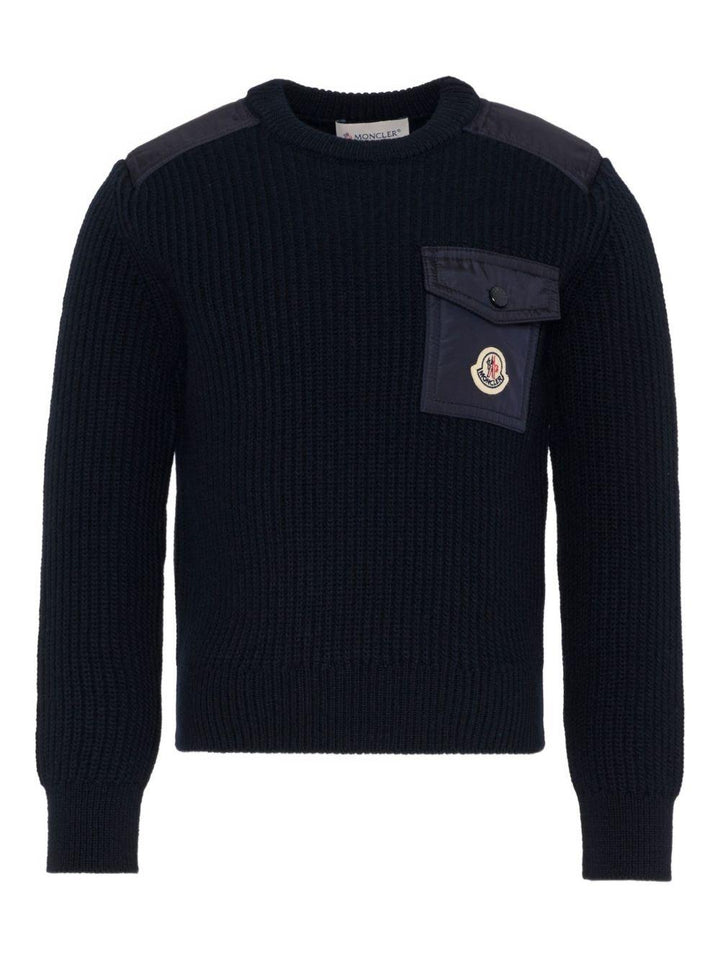 Maglione blu per bambino 9549C00010M1241 742 Moncler Kids 
