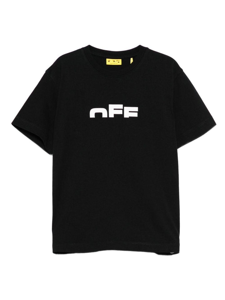 T-shirt nera per bambino OBAA002F25JER002 1001 Off White Kids 