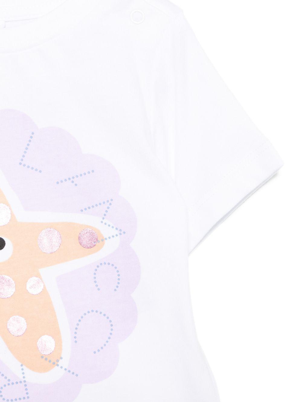 T-shirt bianca/lilla per neonata TY8051Z0434 100 Stella McCartney Kids 